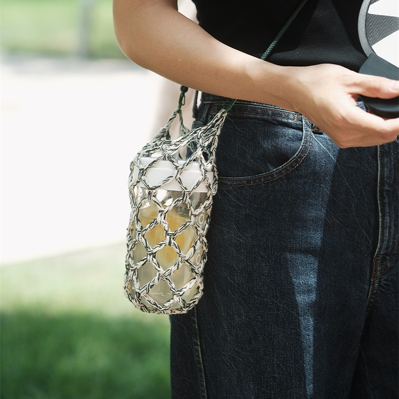 Mesh Sports Phone Bag Diagonal Storage Woven Cup CJdropshipping