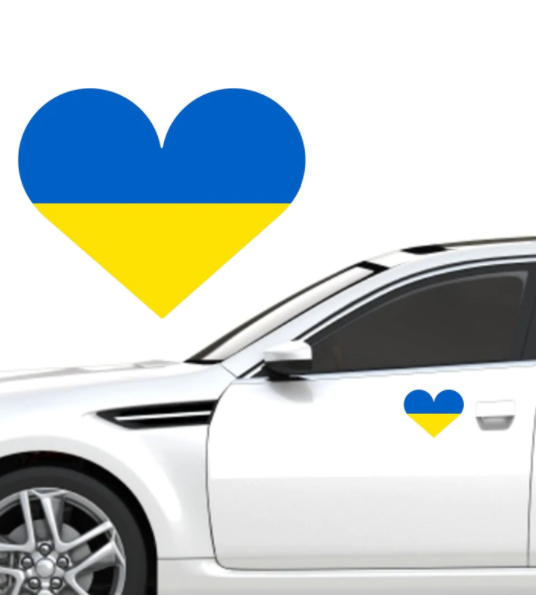 Blue Yellow Heart Shaped PVC Sticker Self Adhesive CJdropshipping