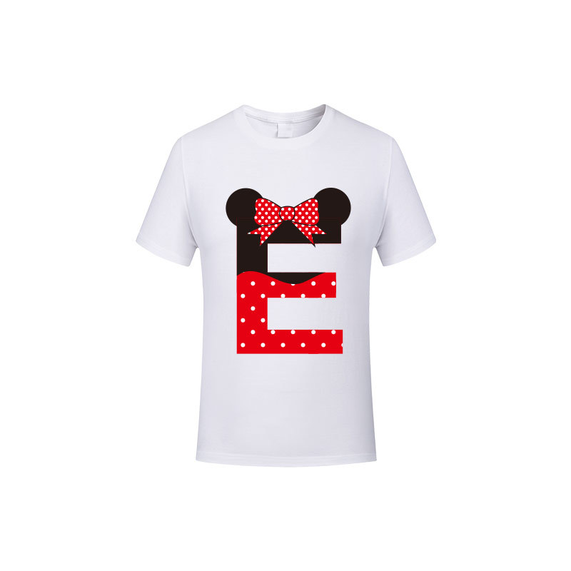 5162f312 9855 42c6 afc7 4981b2846b39 - 26 English Letters Cartoon Series Round Neck Cute Sweet Number Printing T-Shirt
