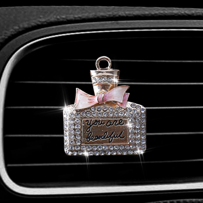 Enhance Your Car's Ambiance with a Diamond-studded Perfume Bottle Air Outlet