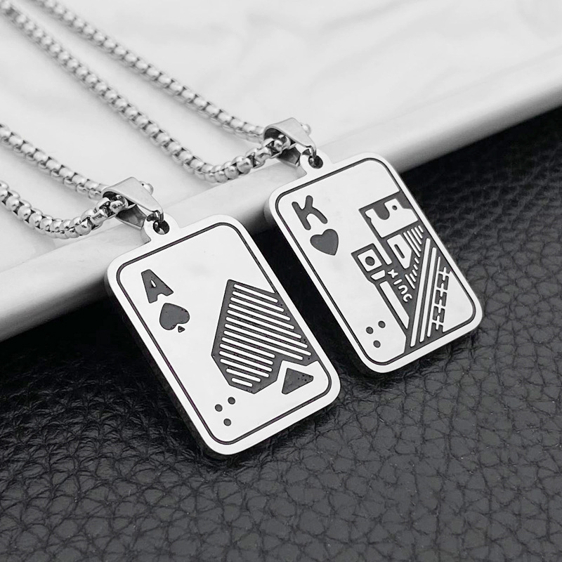 Playing Cards Of Spades Titanium Steel Necklace Fashion - CJdropshipping