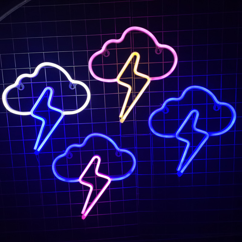 Led Cloud Lightning Neon Light Creative Wall Hanging - CJdropshipping