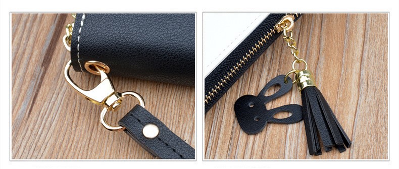 54b66519 0d8a 4dcb bdc7 824f024c1da8 - Women's long zipper tassel stitching clutch