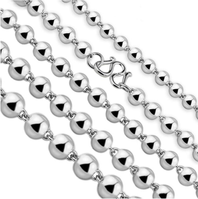 5544df0c d06c 4106 93e3 80041e973e1c - Round Beads Silver Bead Necklace