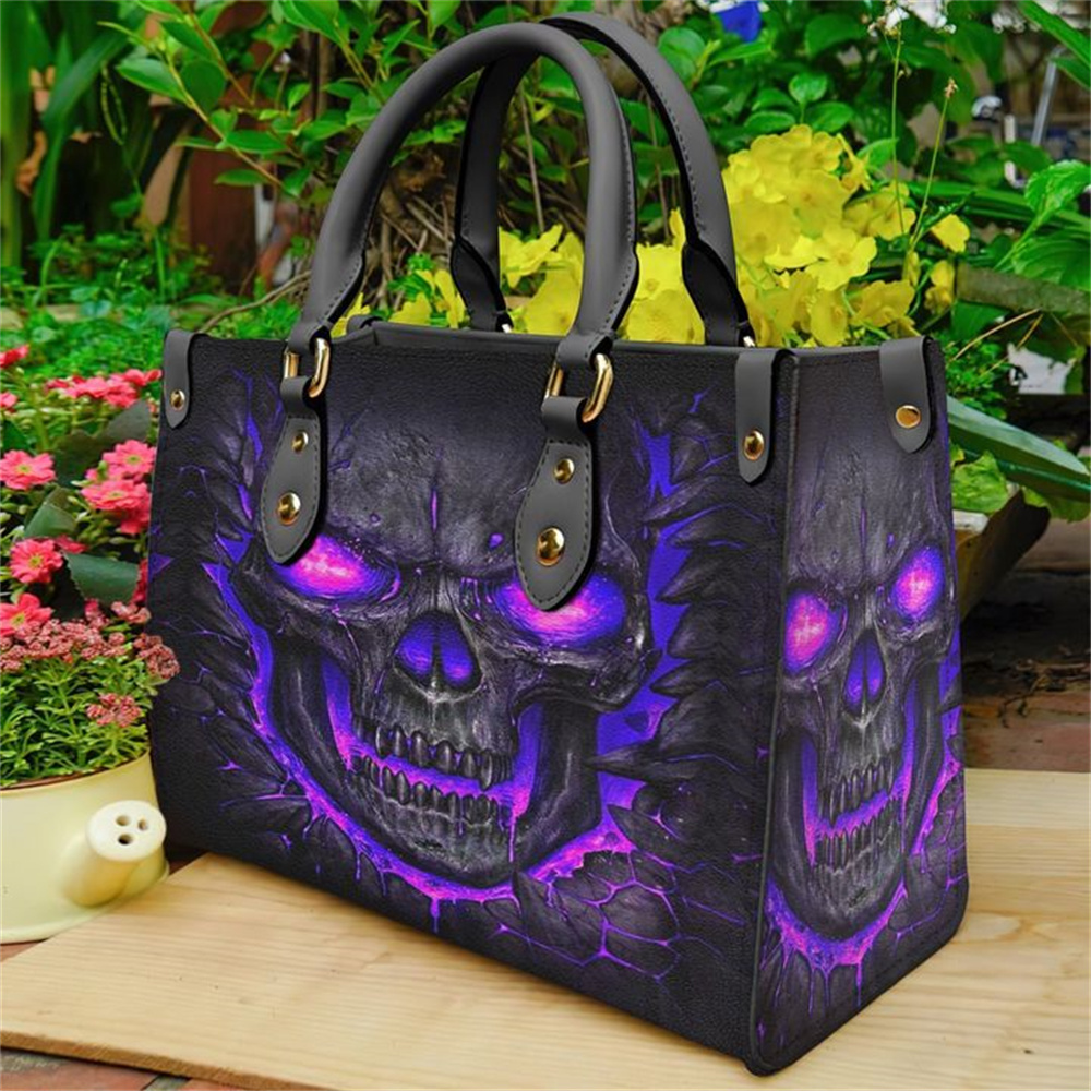 purple skull bag
