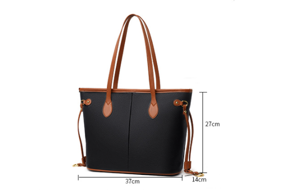 Ladies Trendy Fashion One-shoulder Soft Leather Commuter Tote Bags