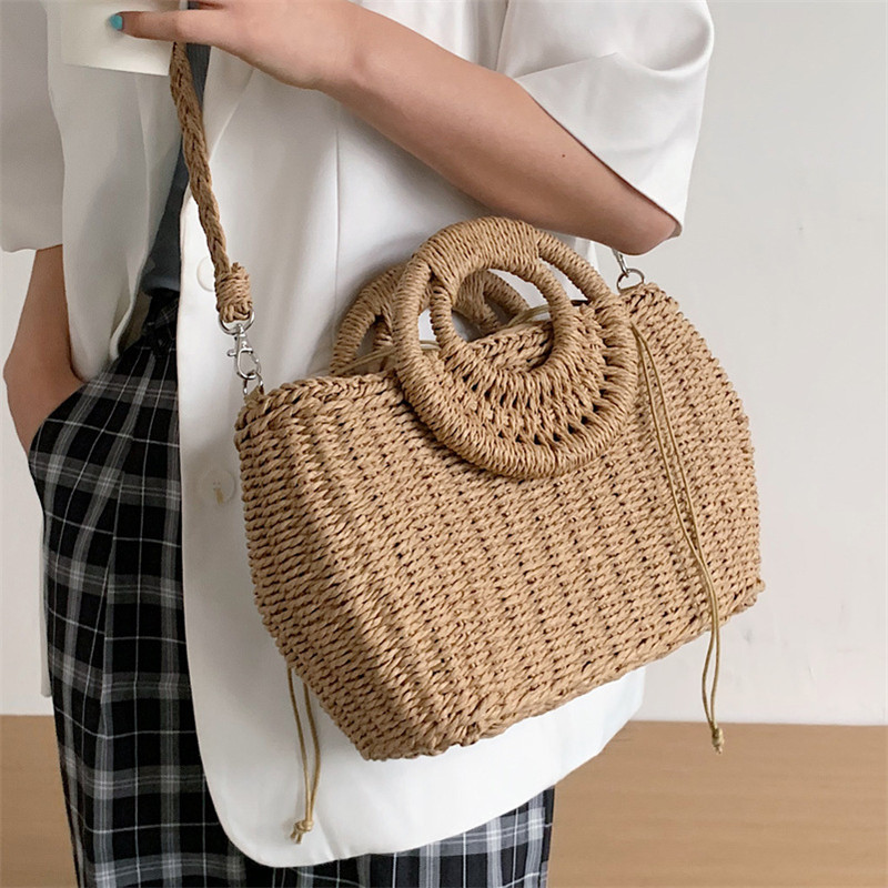 Fashion Woven Messenger Bag Texture Portable Basket Bag - CJdropshipping