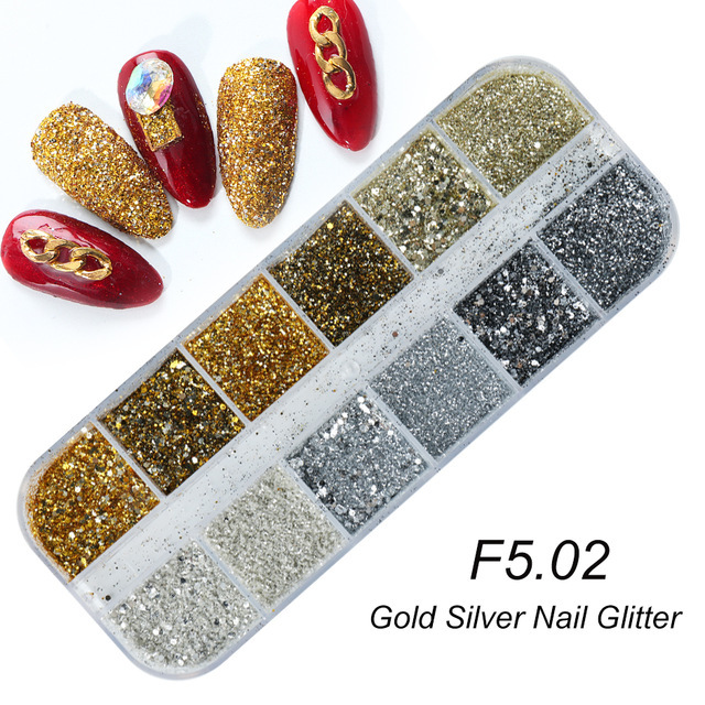 Gold And Silver Glitter Laser Sequins