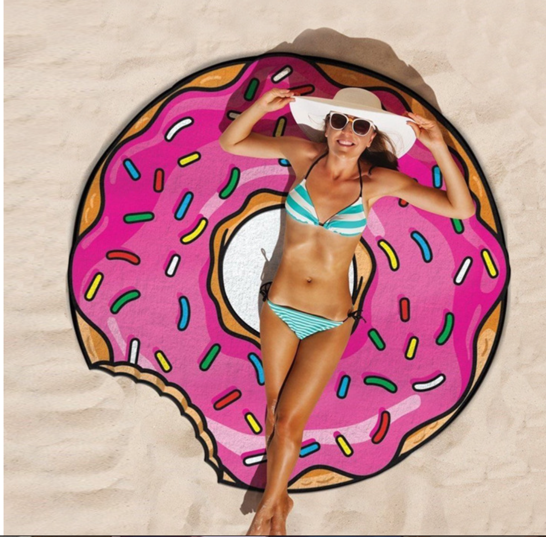 Donut Print Round Beach Towel S011