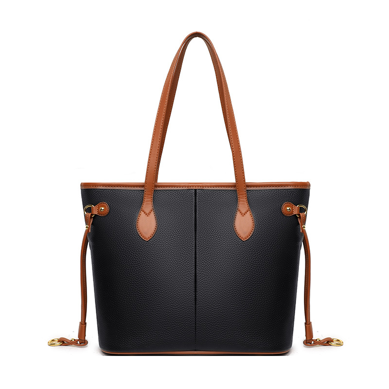 Ladies Trendy Fashion One-shoulder Soft Leather Commuter Tote Bags