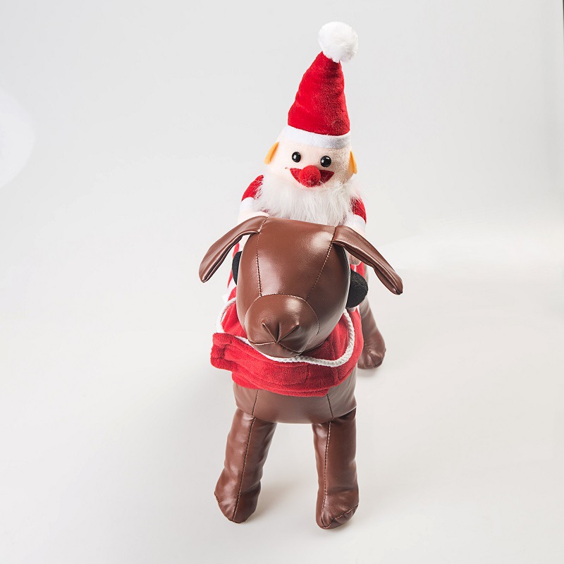 DogMEGA Christmas Santa Claus Costume Riding on Dog Clothes
