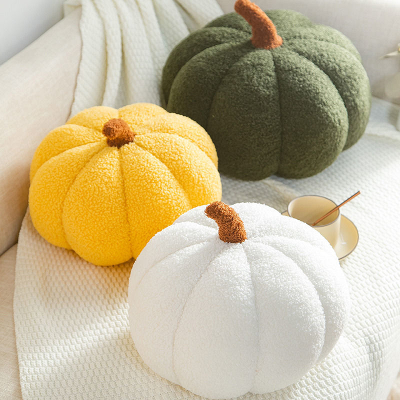 fuzzy pumpkin pillows