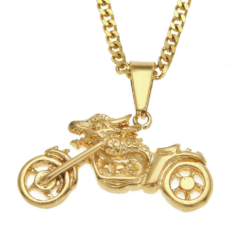 Men's Motorcycle Shape Stainless Steel Pendant Necklace CJdropshipping