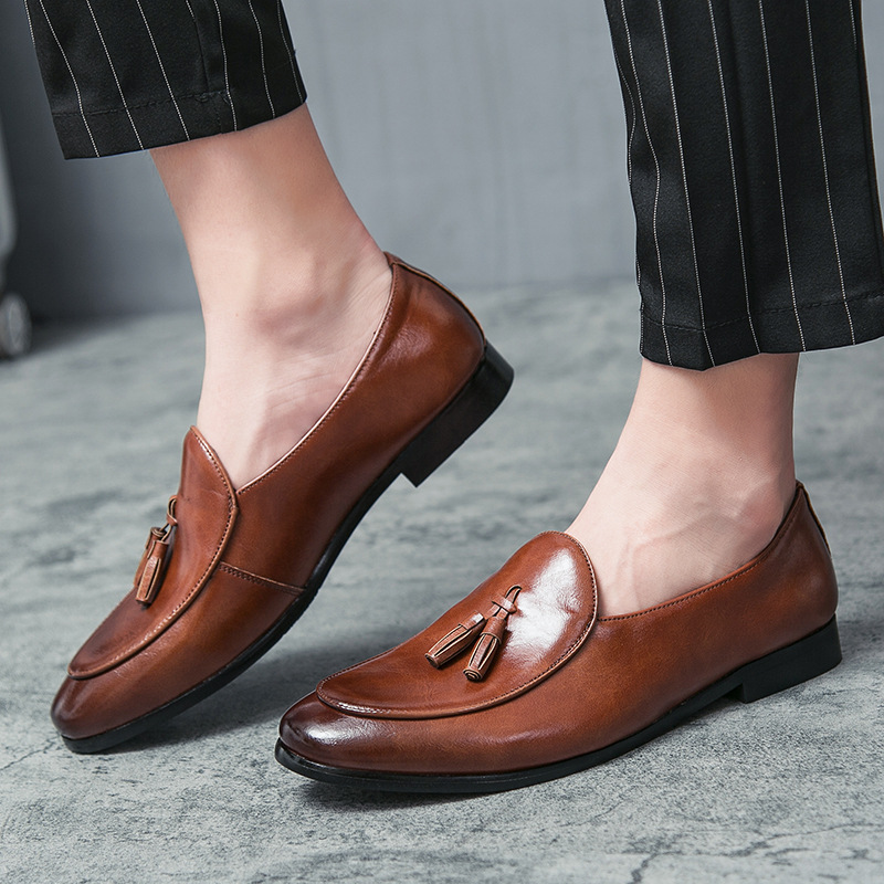Fashion Personality British Style Small Leather Shoes For Young Men 