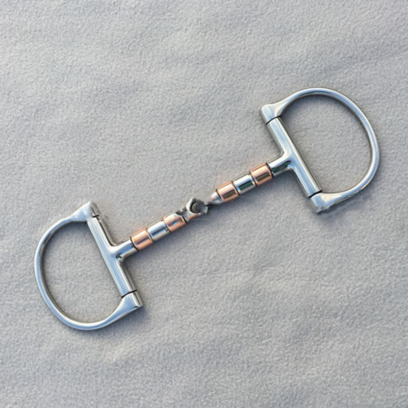 BT-005 5 inch D Ring Snaffle Bit With Copper Rollers 