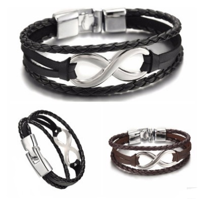 Unisex Leather Bracelet/ Wrap Leather Bracelet/ Men Bracelets/ Leather Cuff  /Boho Urban Bracelet/ Fathers Day — ISEA DESIGNS