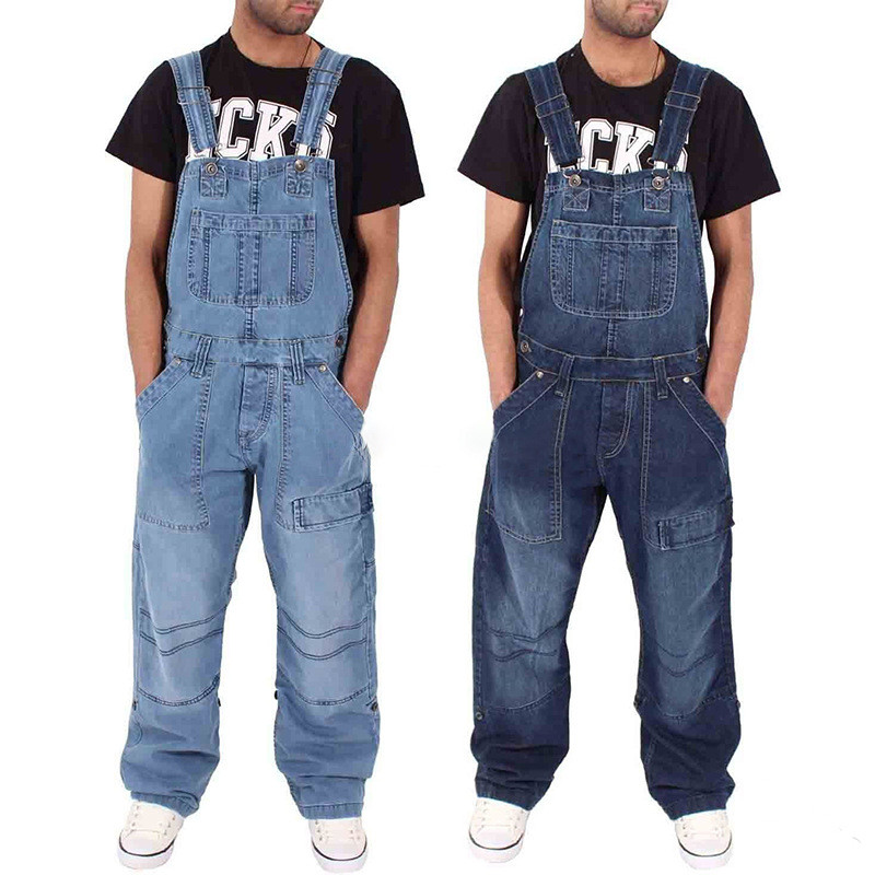 European And American Denim Overalls Loose Multipocket CJdropshipping