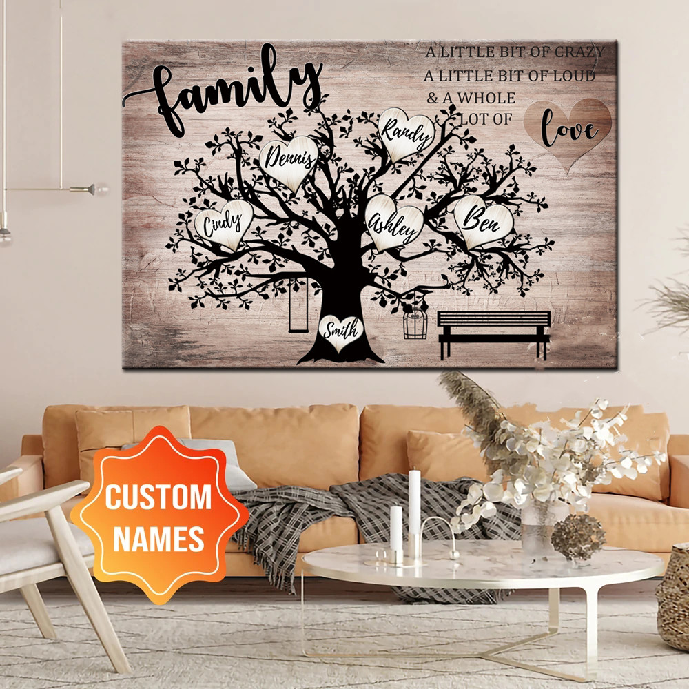 Family Tree Canvas Painting Custom Name Wall Art Poster - CJdropshipping