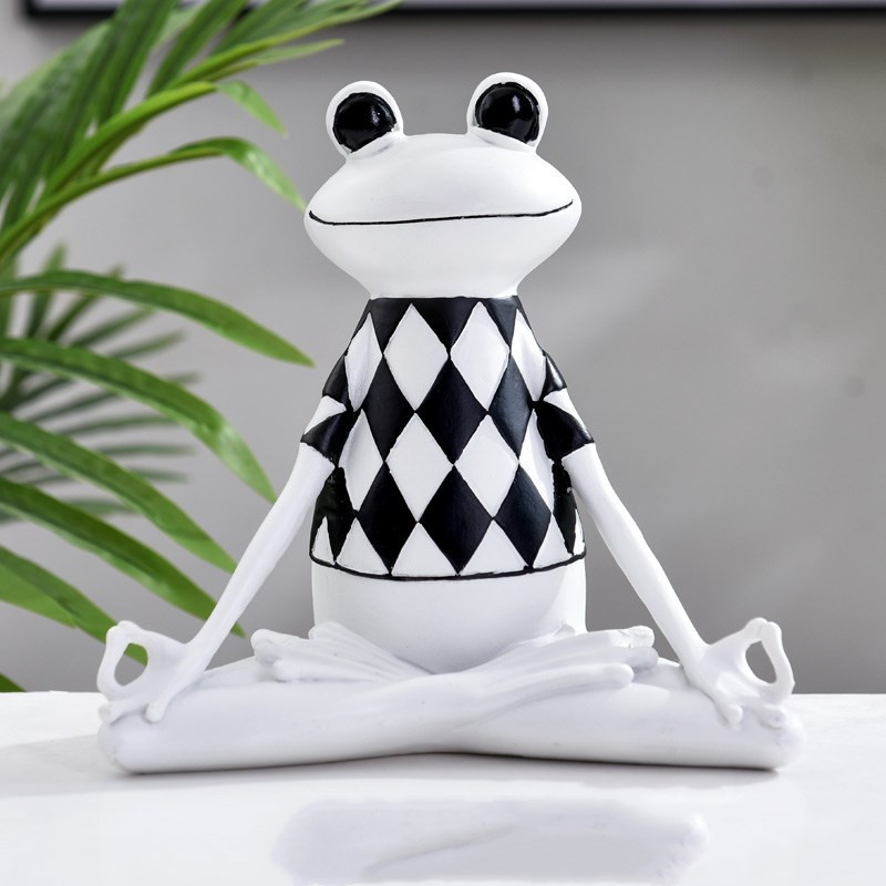 Yoga Frog Figurines Meditation Animal Ornaments Statue