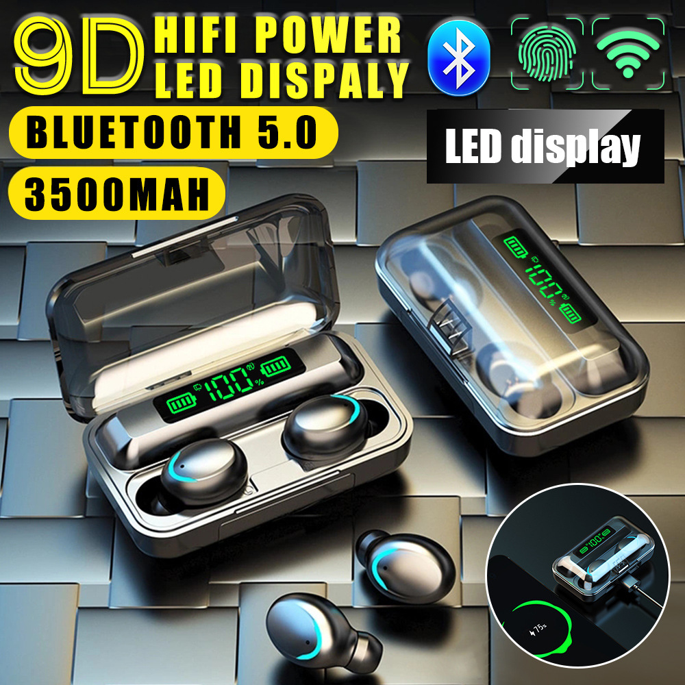 Wireless Earbuds With Microphone Waterproof Bluetooth 5.0 Charging Box 9D Stereo - 64 - Smart and Cool Stuff