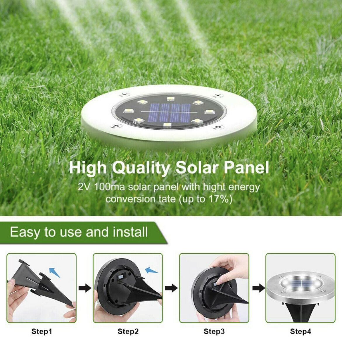 in-ground white solar path light instructions