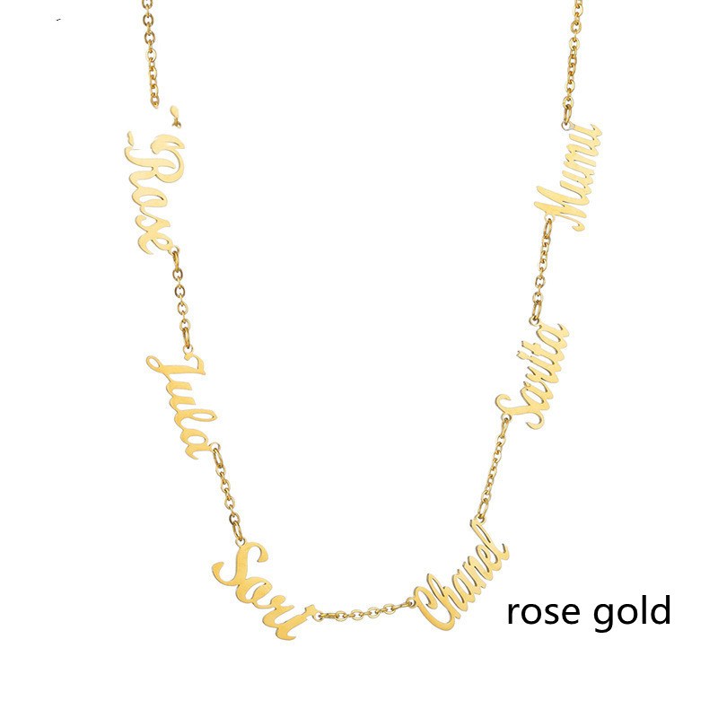 Multiple Name Necklace rose Gold