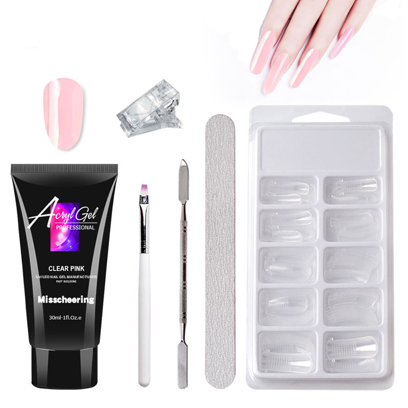 Painless Extension Gel Nail Art Without Paper Holder Quick Model Painless Crystal Gel Set 11