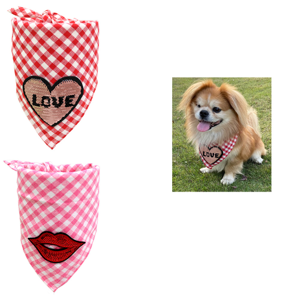 5e62d765 23eb 468f 9049 6dc4de806fea - New Pet Dog Valentine's Day Triangle Towel
