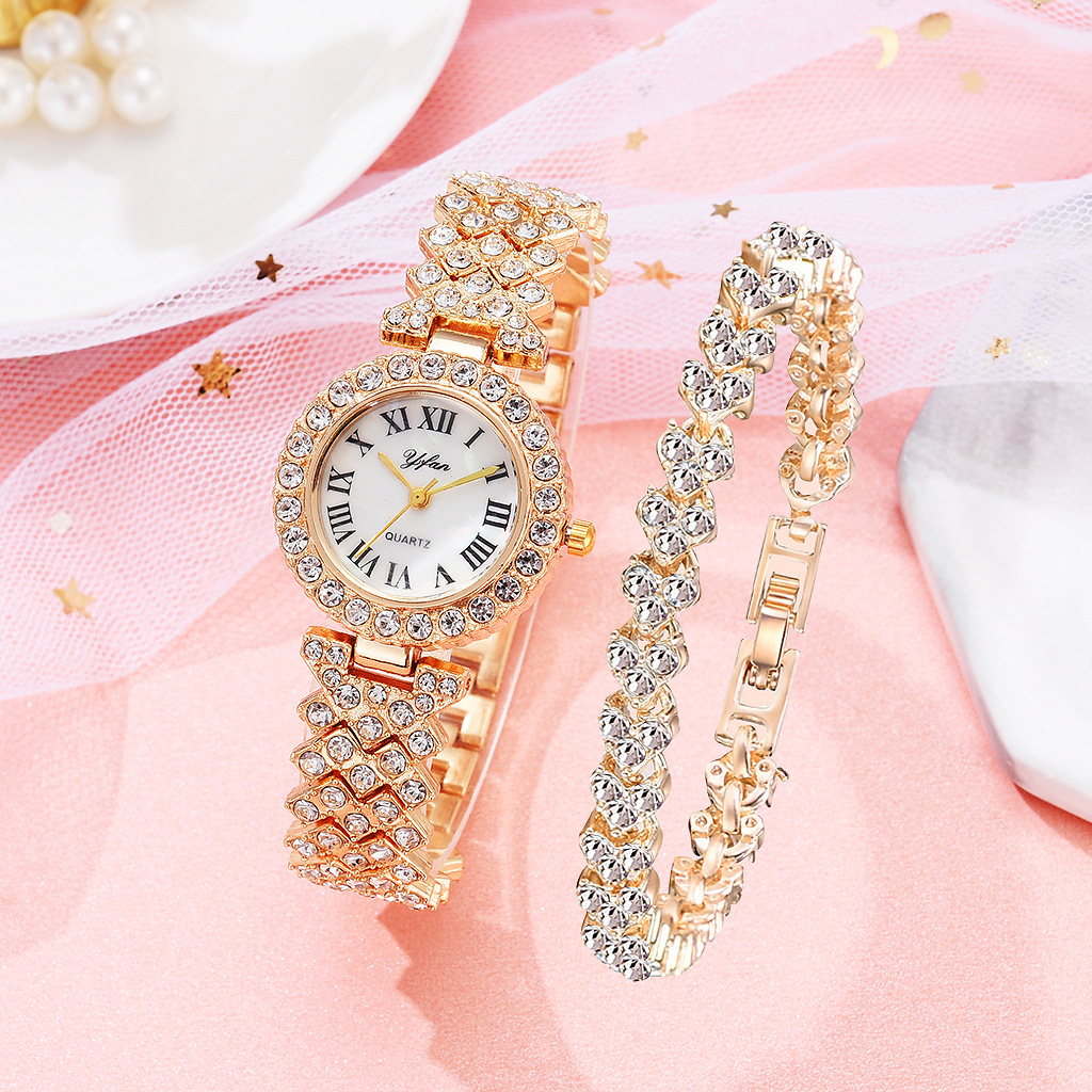 Classic Rhinestone Gold Crystal Teardrop Watch Elegant Bracelet Style The Pearl Watch. ✨ A modern take on classic pearls, made to  main image 2