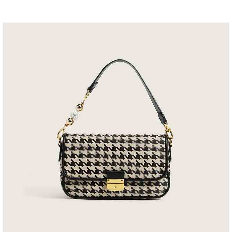 Women's Shoulder Bag | Houndstooth Pattern Fashion