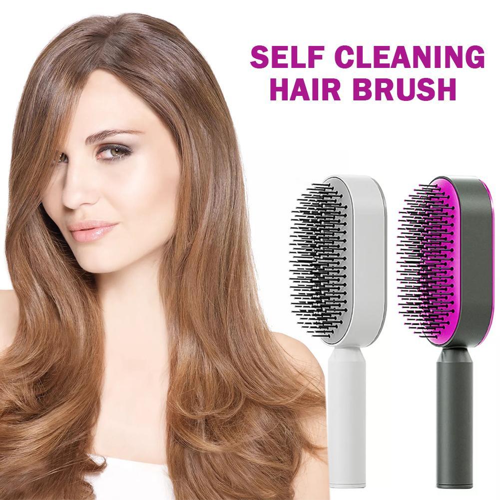 Women Fashion 3D Hair Growth Comb Hairbrush SelfCleaning Hair Brush
