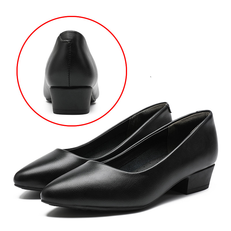 Leather Work Shoes Women Black
