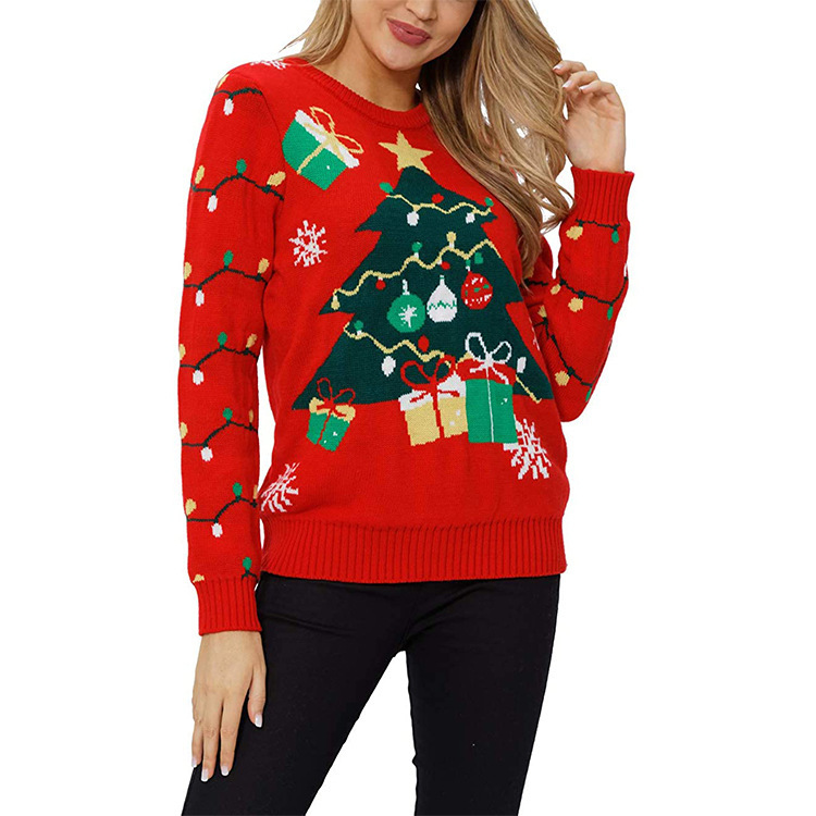 Leisure Christmas Tree Snowman Turtleneck Knit Sweater - CJdropshipping