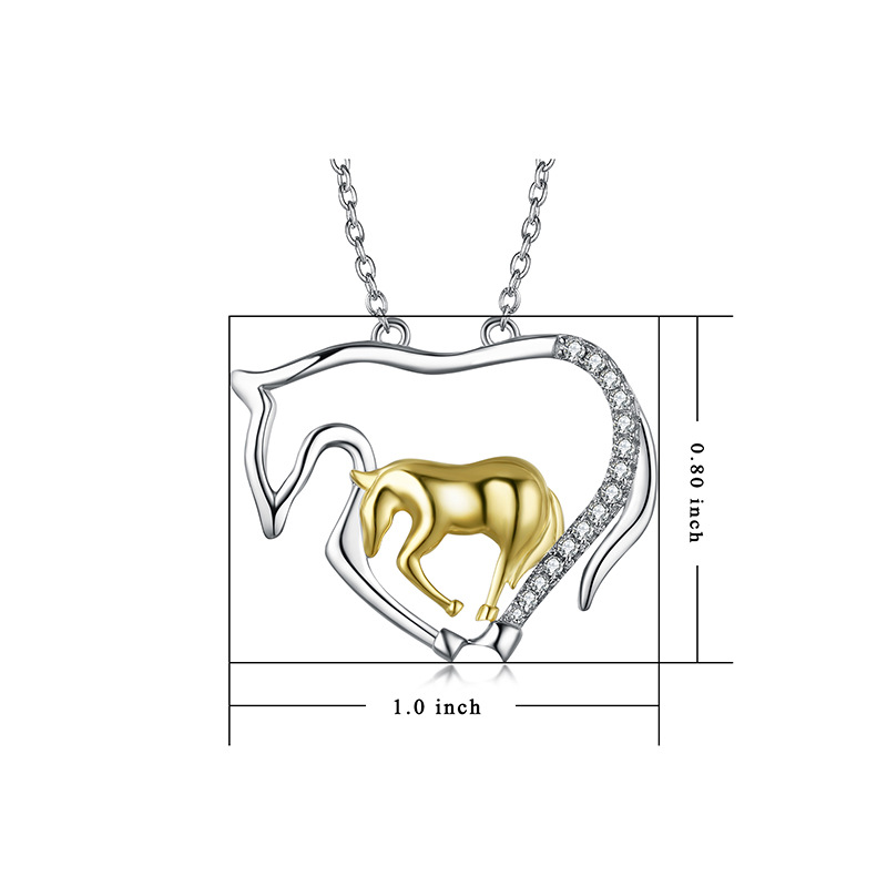 High-quality 925 silver horse pendant