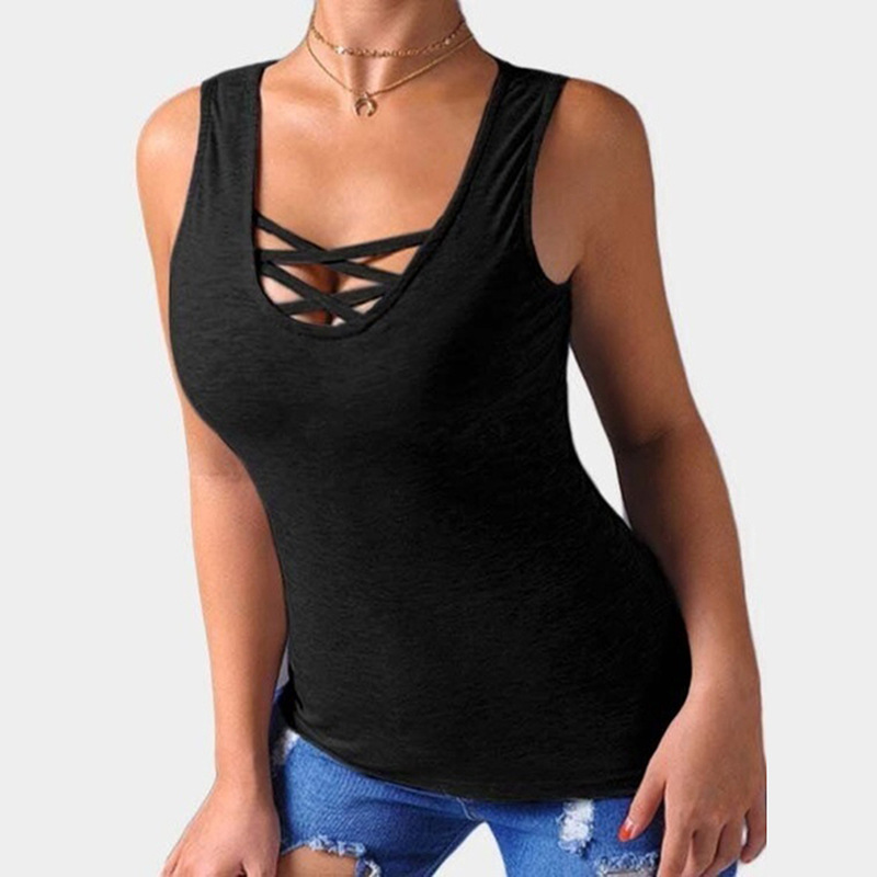 Crossover Lace Up Tank Top