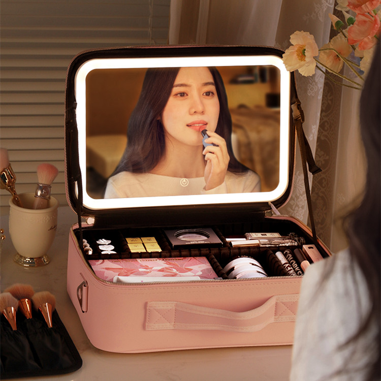 travel makeup case with light up mirror