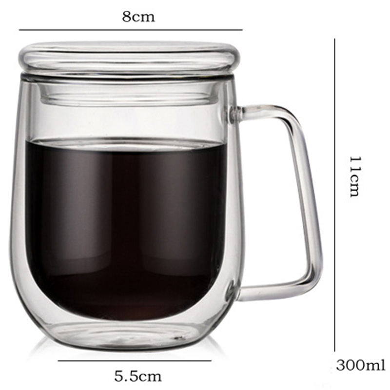 Florence double layer glass mug dimensions