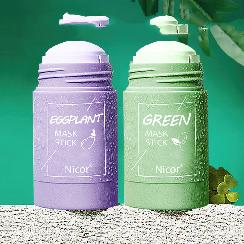 Cleansing Green Tea Mask Clay Stick Oil Control Anti-Acne Whitening Seaweed Mask - Bild 1 von 20