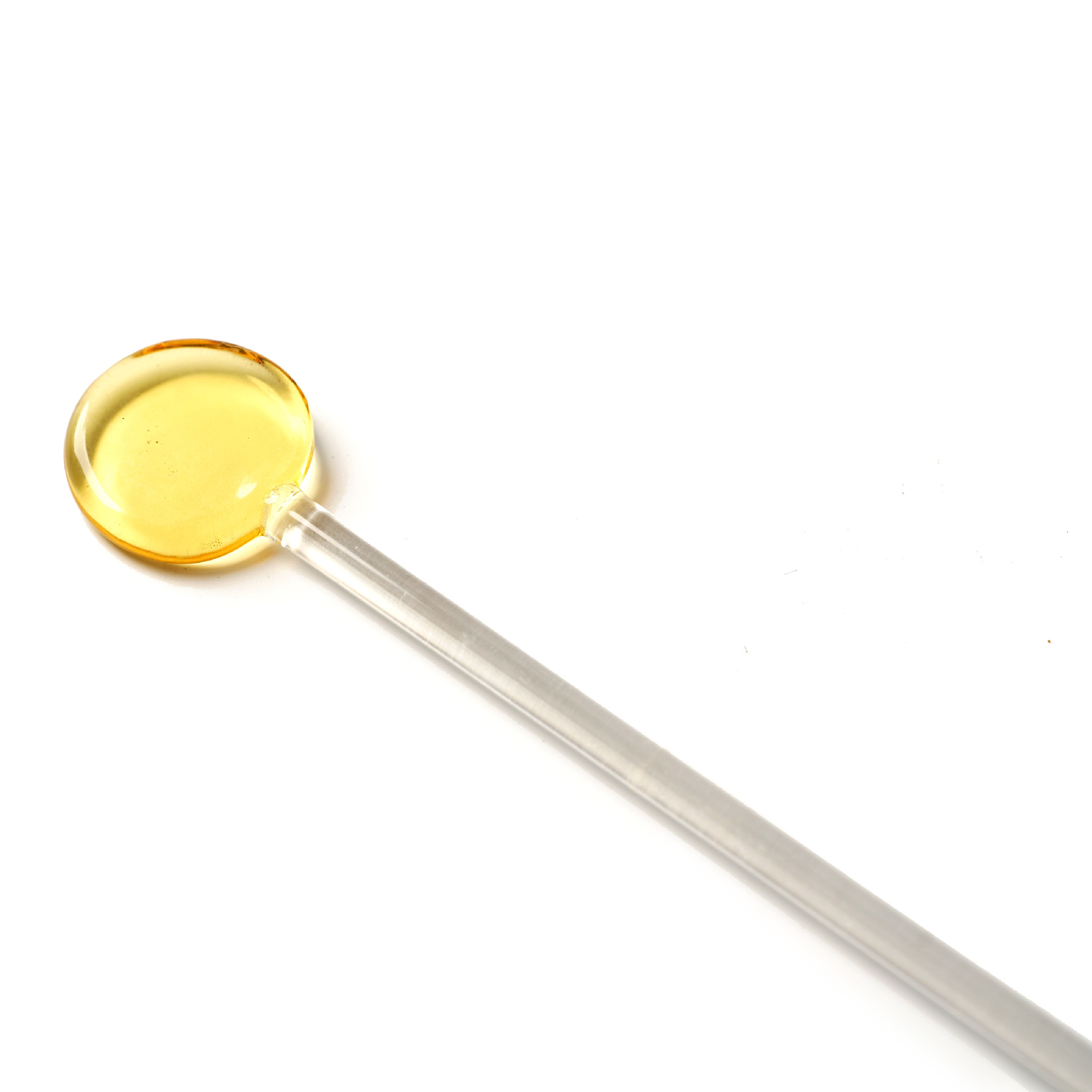 Lollipop cocktail stirring rod yellow and transparent