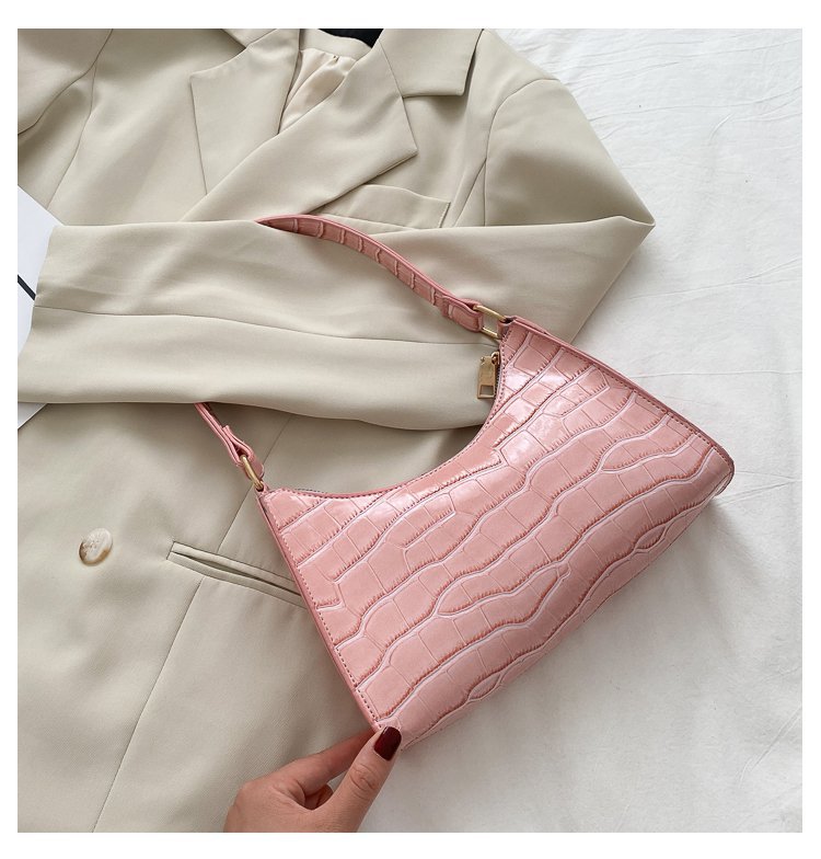 Crescent Shape Embossed Design Shoulder Bags