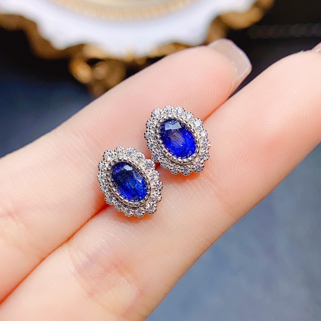 Sapphire Earrings in S925 Silver Setting