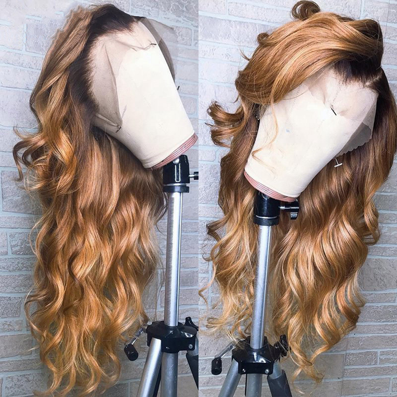 Ombre Lace Front Human Hair Wigs Remy Color