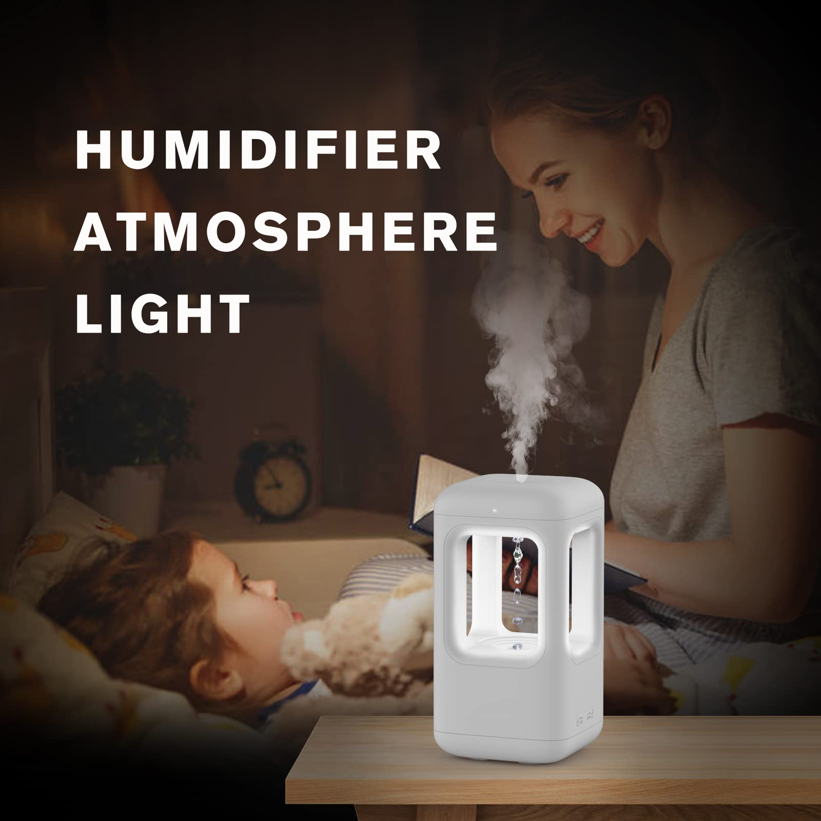 New Air Humidifier Home Quiet Bedroom AntiGravity Water Drop