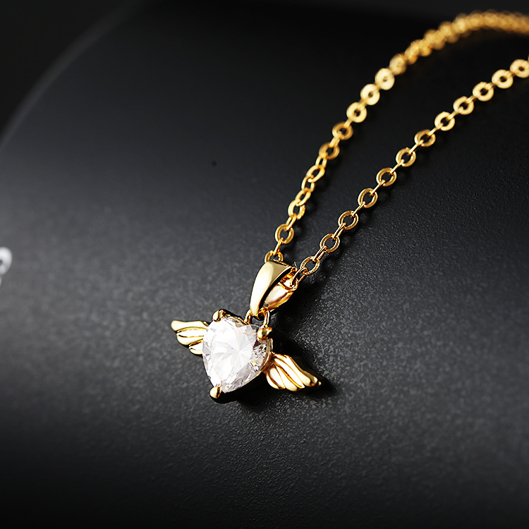Collier Aile et Cœur Doré