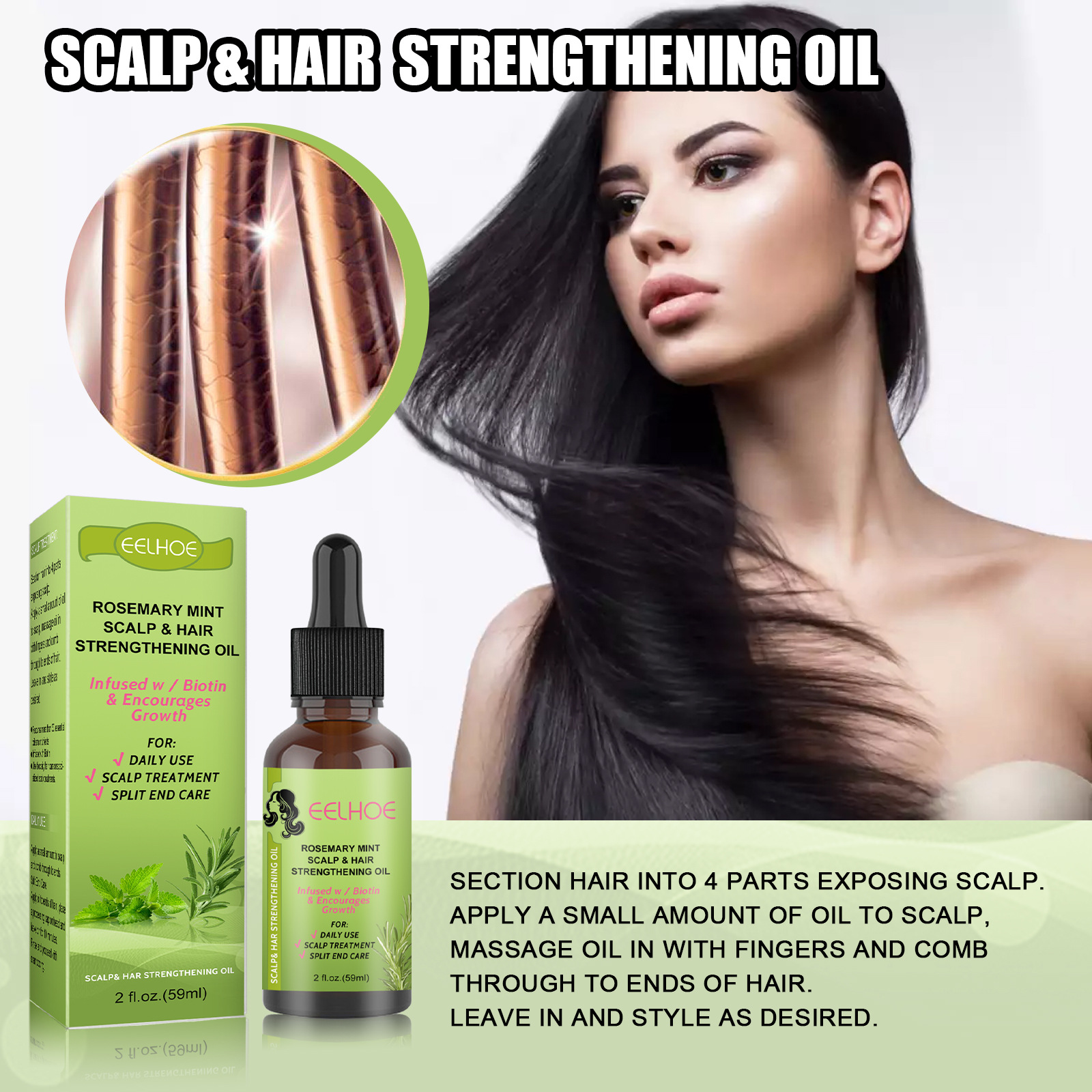 Rosemary Mint Hair Growth Fluid Scalp Massage - CJdropshipping