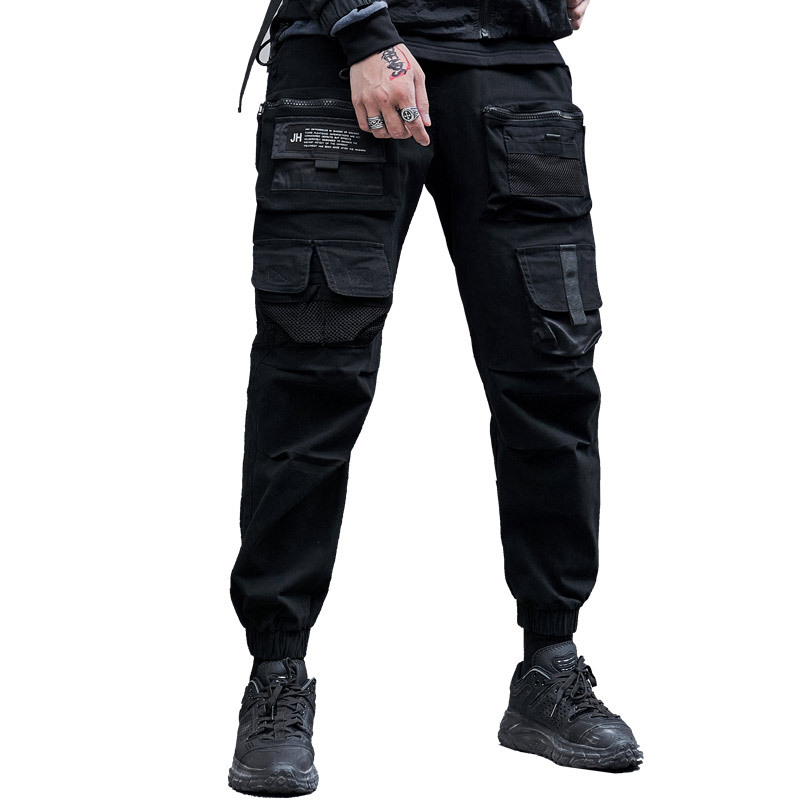 Techwear Pants Men Cyberpunk Black Harem Streetwear Futuristic Joggers