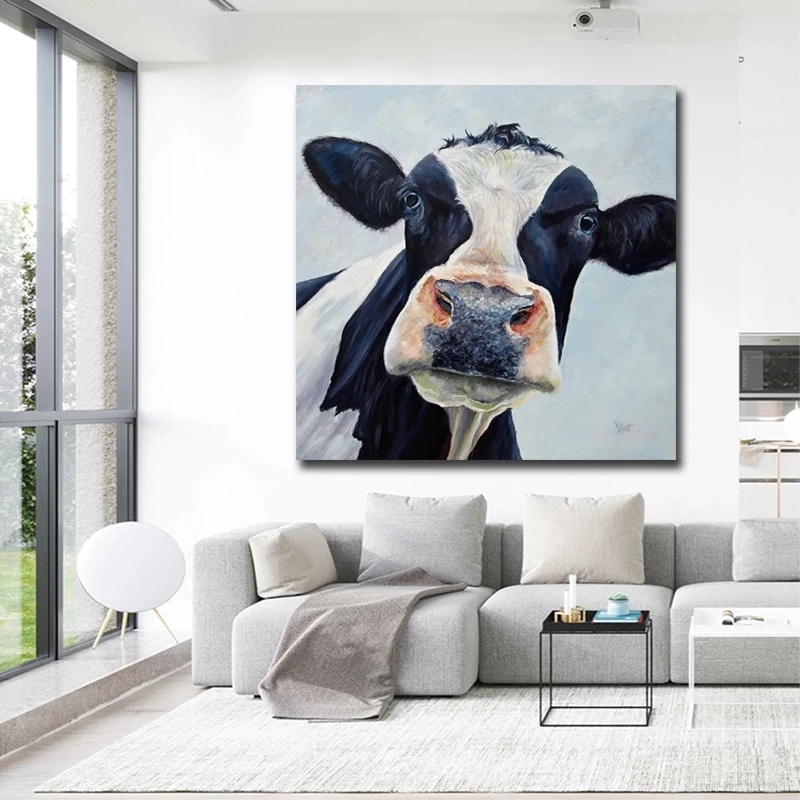 Art Watercolor Cow Picture Wall Painting Living Room - CJdropshipping