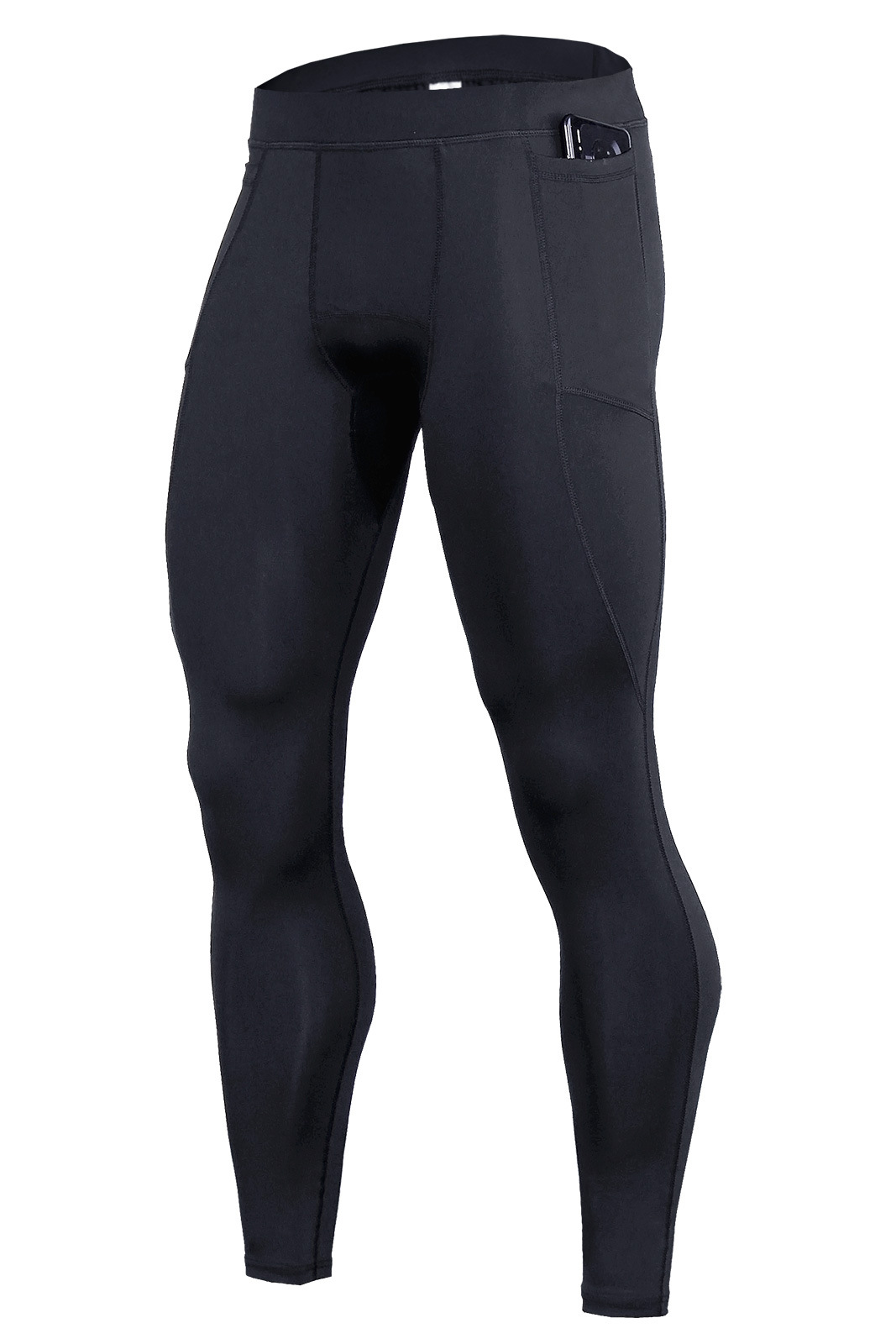 Men Breathable Quick-drying Phone Pocket Sports Tights