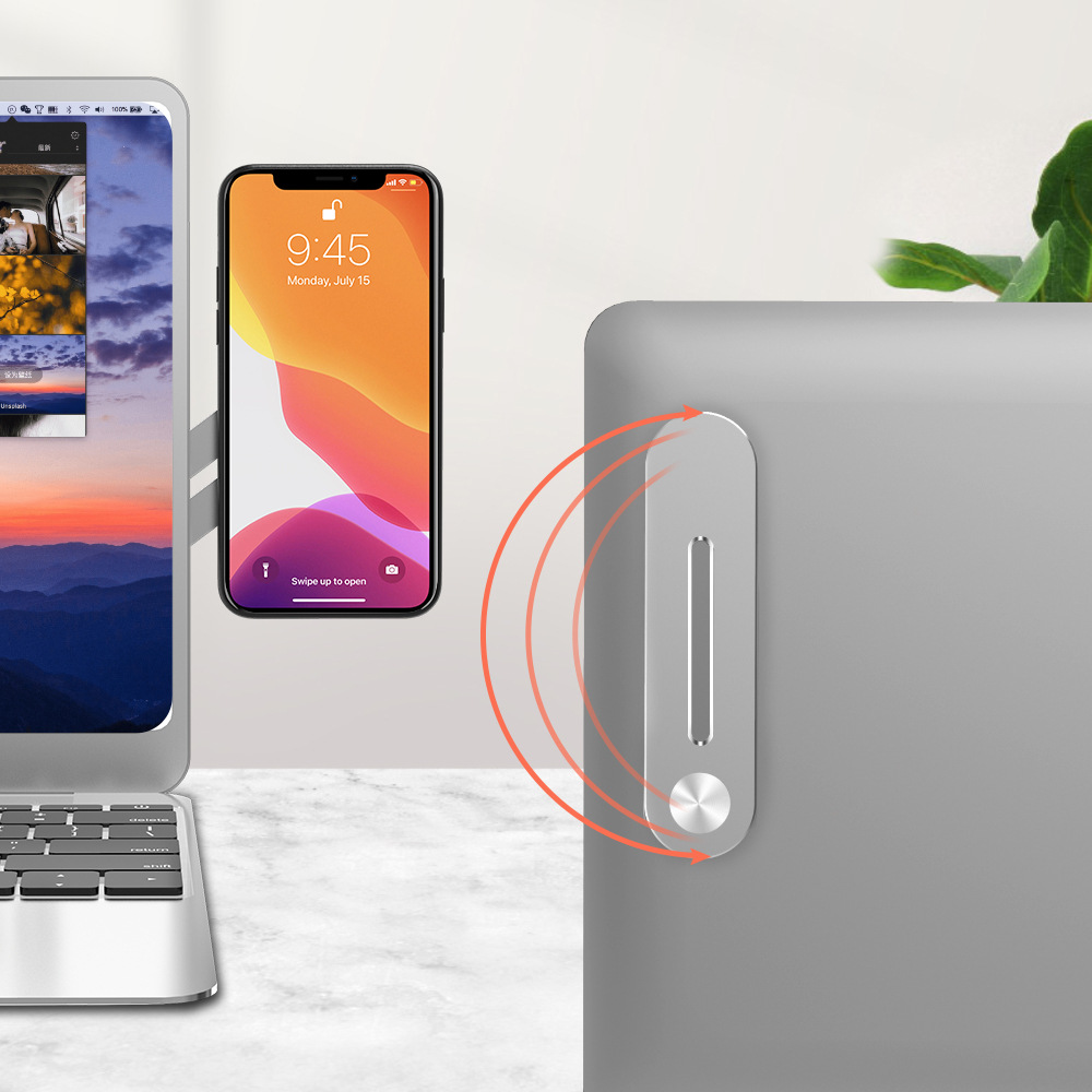 Dropship Aluminium Alloy Magnetic Phone Holder; Dual-Screen Laptop