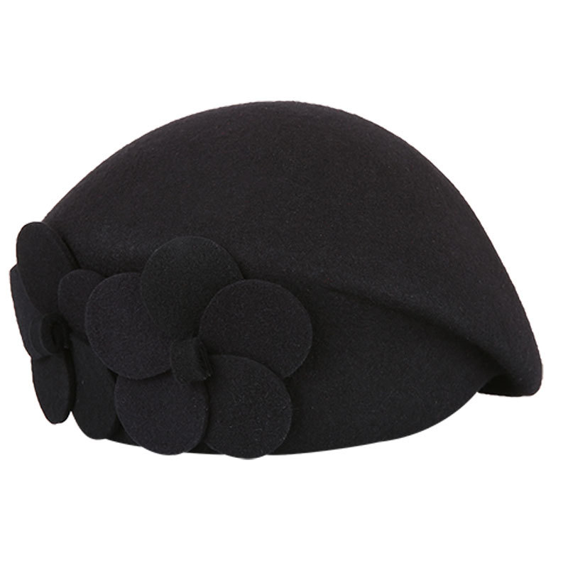 Double Flower Beret Stylish Elegant Wool - CJdropshipping